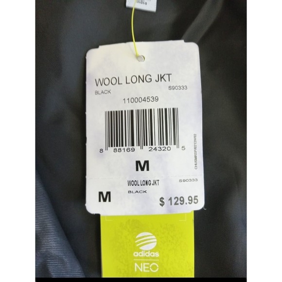 Womens Adidas Neo Wool Long Jacket size M $129.95❌️$60✅️ - Picture 2 of 7
